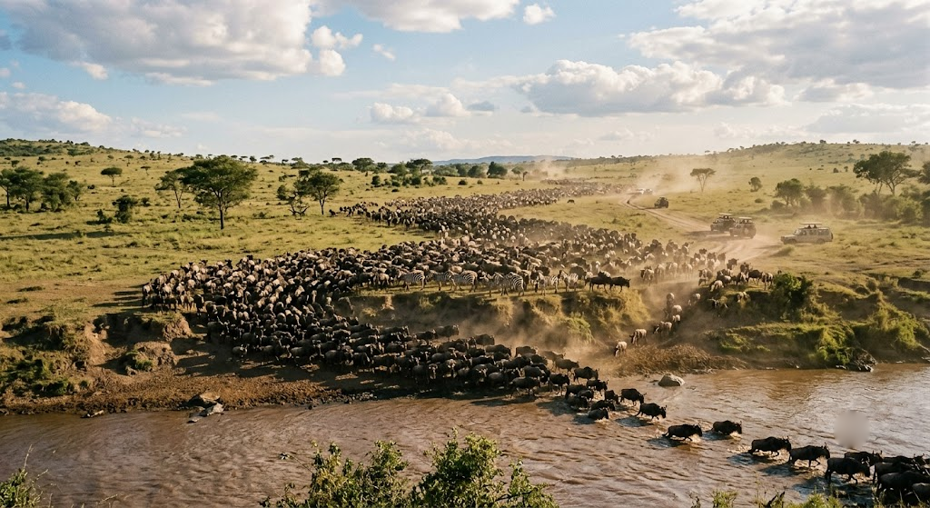 The Great Wildebeest Migration ,one of the Seven New Wonders of the World